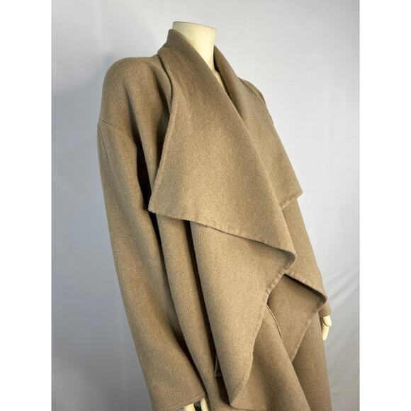 NWT Lauren Ralph Lauren truffle color draped waterfall open front coat size med - Picture 6 of 16